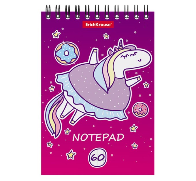 Блокнот А6, 60 л., на гребне, «Единорожка» 53126