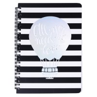 Блокнот A6, 80 л., на пружине, «Черное и белое» ВХ-А6-4407-1-4