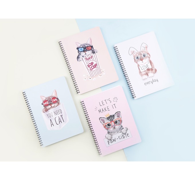 Блокнот A6, 80 л., на пружине, «Забавные котята» ВХ-А6-3533-1-4