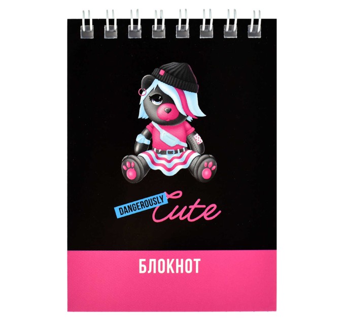 Блокнот А7, 40 л., на гребне, «Стильный мишка» 64392