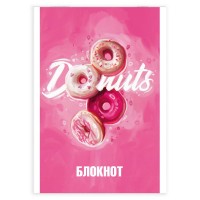 Блокнот А6, 40 л., на скобе, «Аппетитные пончики» 64849