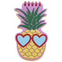 Блокнот 110х72 мм, 50 л., фигурный, на гребне, Ананас EFXZ00016-1-1