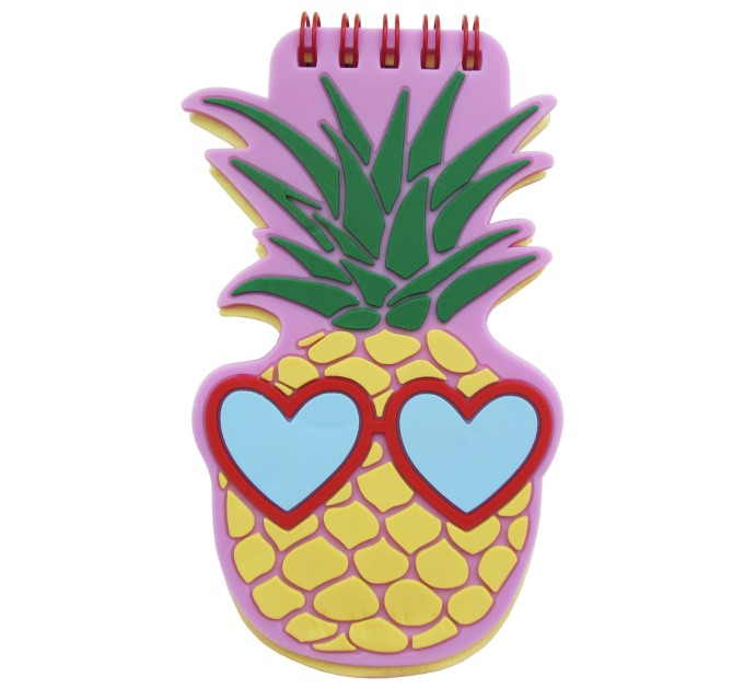 Блокнот 110х72 мм, 50 л., фигурный, на гребне, Ананас EFXZ00016-1-1