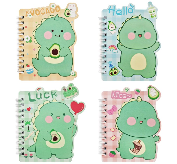 Блокнот 130х100 мм, 60 л., на гребне, «DINO» WB-95342