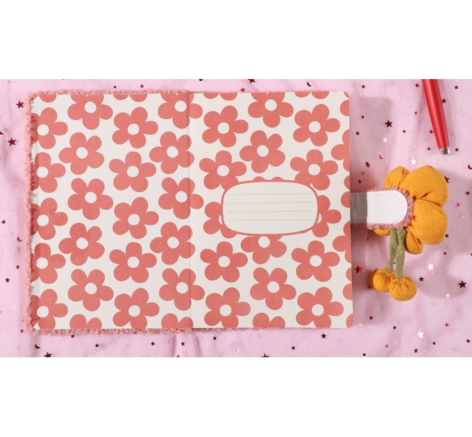 Блокнот A5, 80 л., плюшевый, с магнитной застежкой, «Цветок» MR10260A5-1