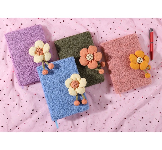 Блокнот A5, 80 л., плюшевый, с магнитной застежкой, «Цветок» MR10260A5-1