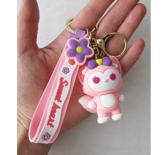 Брелок для ключей, Розовый котик КОТ3