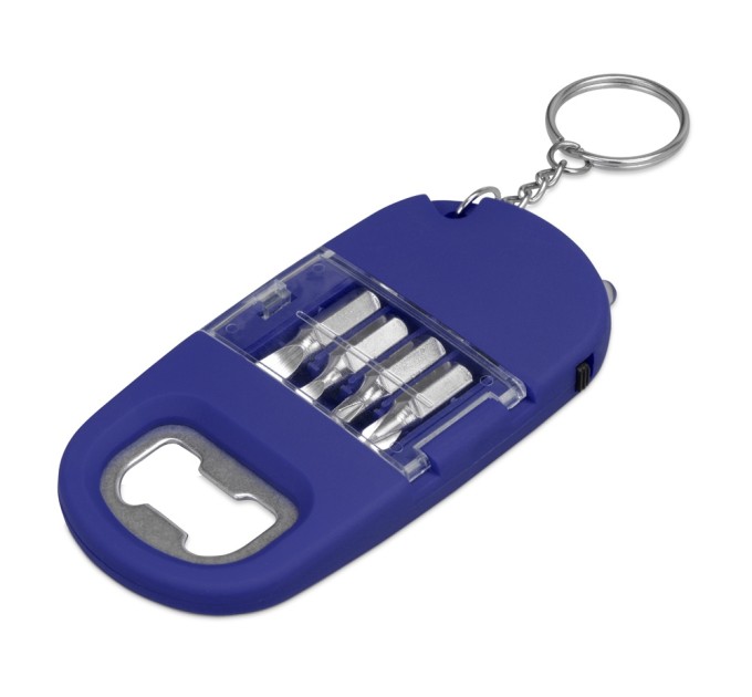 Брелок-открывалка с отвертками и фонариком "Uni", софт-тач