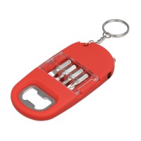 Брелок-открывалка с отвертками и фонариком "Uni", софт-тач