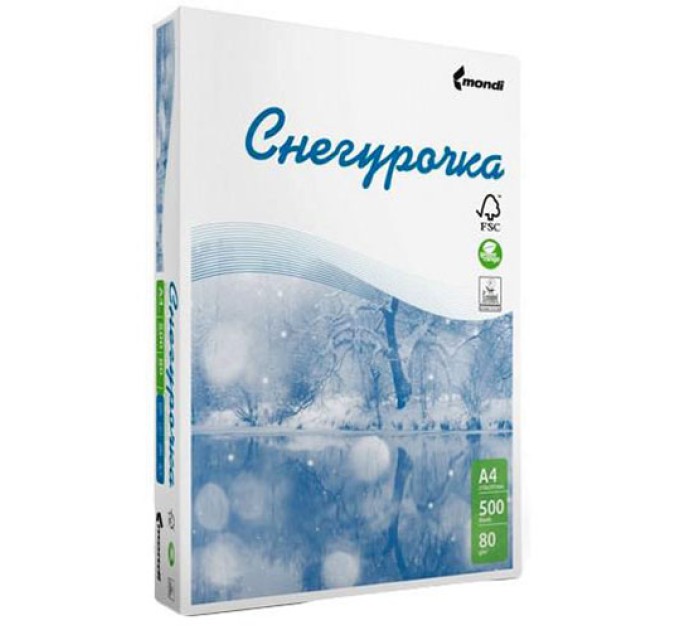 Бумага А4, 500 л., 80 г/м², «Снегурочка»