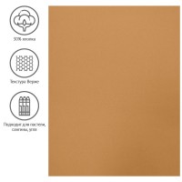 Бумага для пастели 50х65 см, 130 г/м², верже, хлопок, охра 93507C