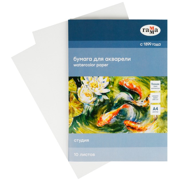 Папка для акварели А4, 10 л., «Студия», 200 г/м², среднее зерно 40C03F710W