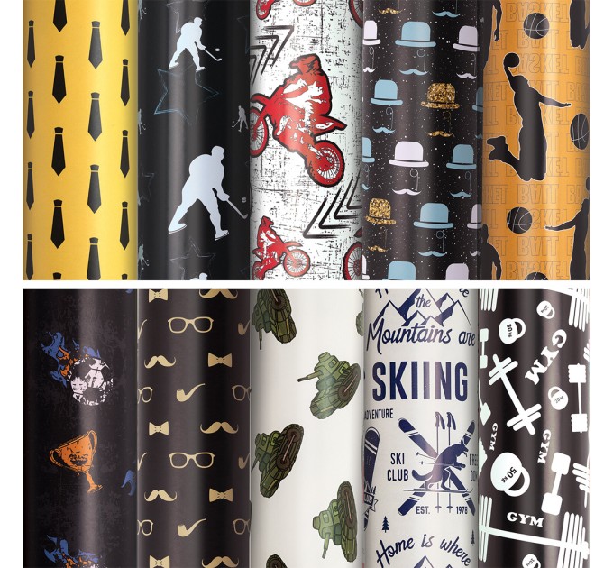 Бумага упаковочная глянц., 70х100 см, «For Men», 1 лист 591914