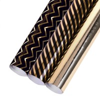 Бумага упаковочная глянц., 70x100 см, с эффектами, «Black Edition», 3 листа 591942