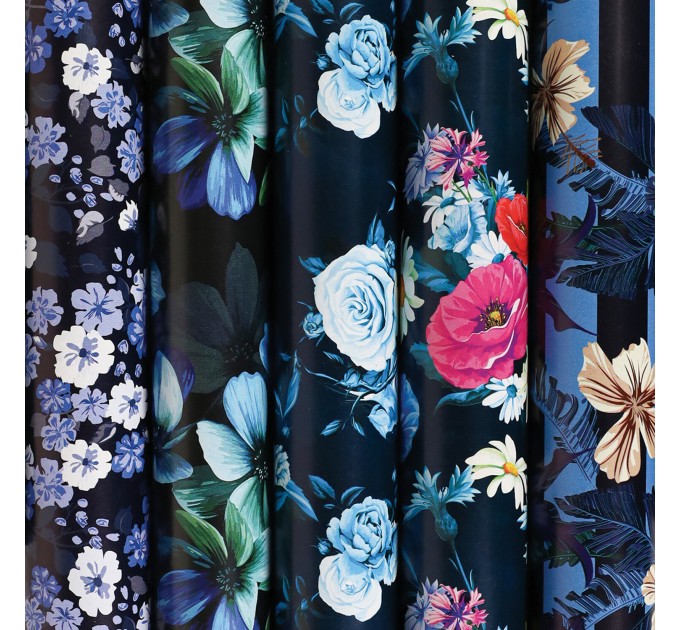Бумага упаковочная глянцевая, 70х100 см, Night Flowers, 1 лист 591588