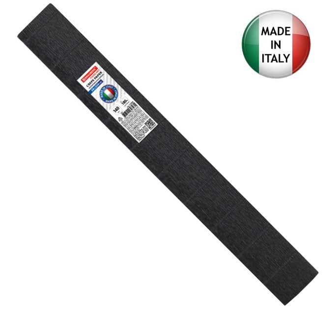 Бумага креповая 50x2.5, черная, высокой плотности - 140 г/м², (ИТАЛИЯ) 112597