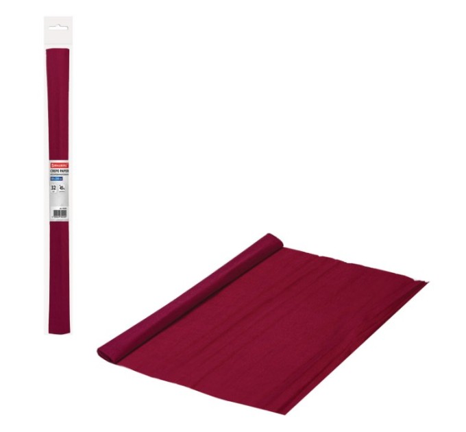 Бумага креповая 50х2.5, бордовая 112523