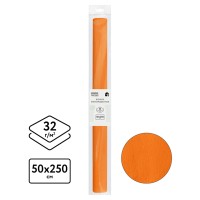 Бумага креповая 50 х 2,5 светло-оранжевая CR_43953