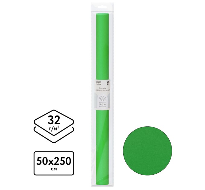 Бумага креповая 50 х 2,5 светло-зеленая CR_43983