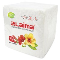 Салфетки бумажные белые, 24х24 см, 100 шт 126907