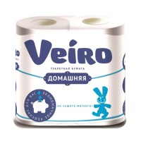 Бумага туалетная Veiro Домашняя белая 2-х слойная 4шт 1С24