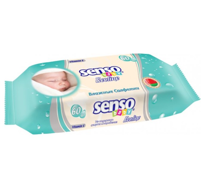 Салфетки влажные для детей, «SENSO BABY ECOLINE», 60 шт.