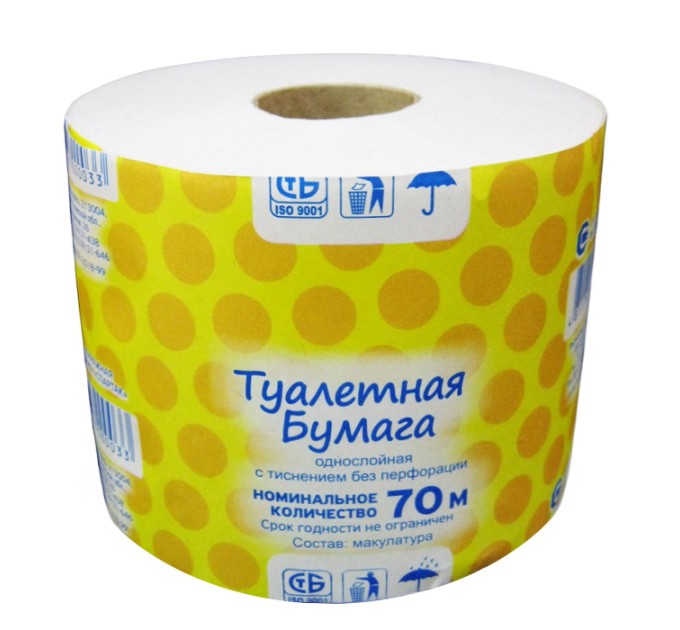 Бумага туалетная, со втулкой, 70 м смарт