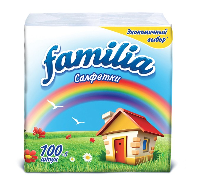 Салфетки бумажные FAMILIA, 100 шт., целлюлоза 5039302
