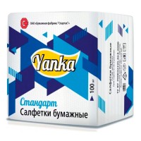 Салфетки бумажные белые 100 шт, «Стандарт»