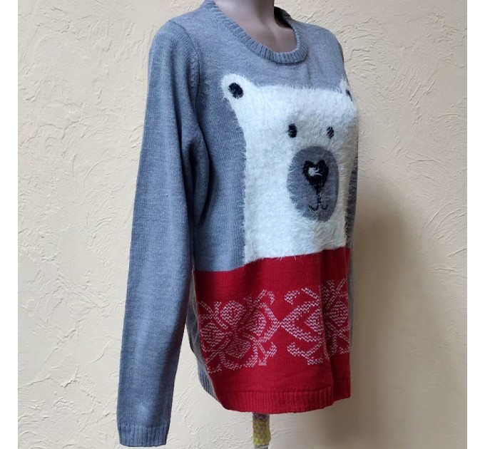 Свитер новогодний с белым медведем Esmara