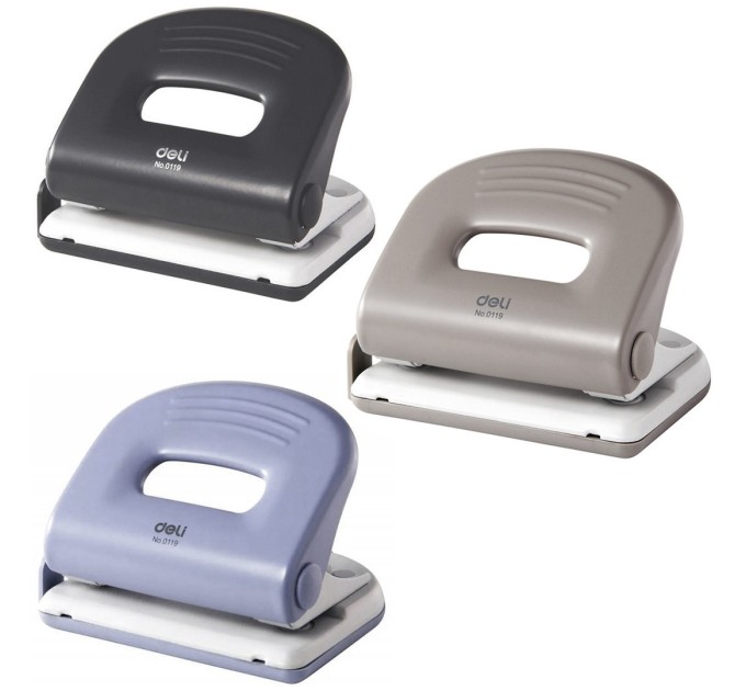 Дырокол до 25 л., с линейкой, металлический, Deli 0119