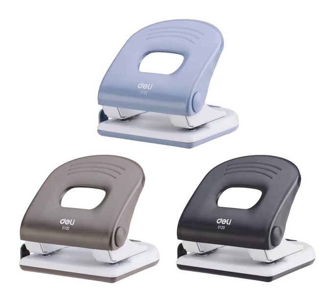 Дырокол до 40 л., с линейкой, металлический, Deli 0120