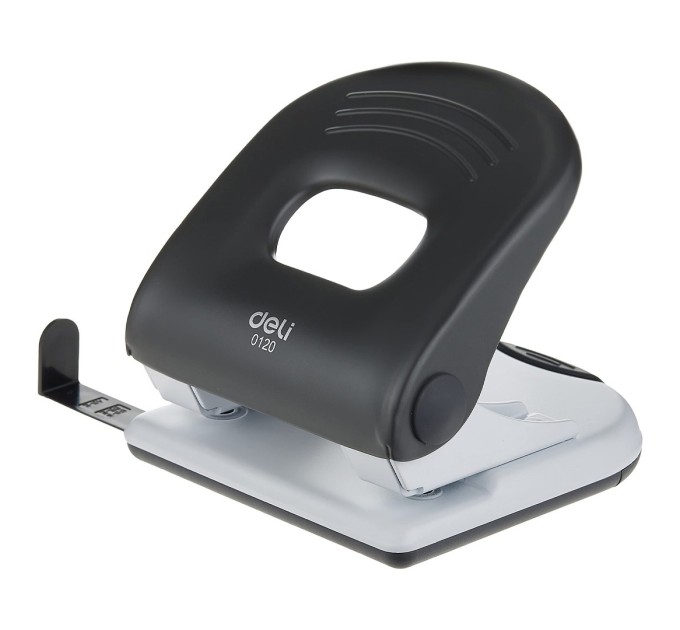 Дырокол до 40 л., с линейкой, металлический, Deli 0120