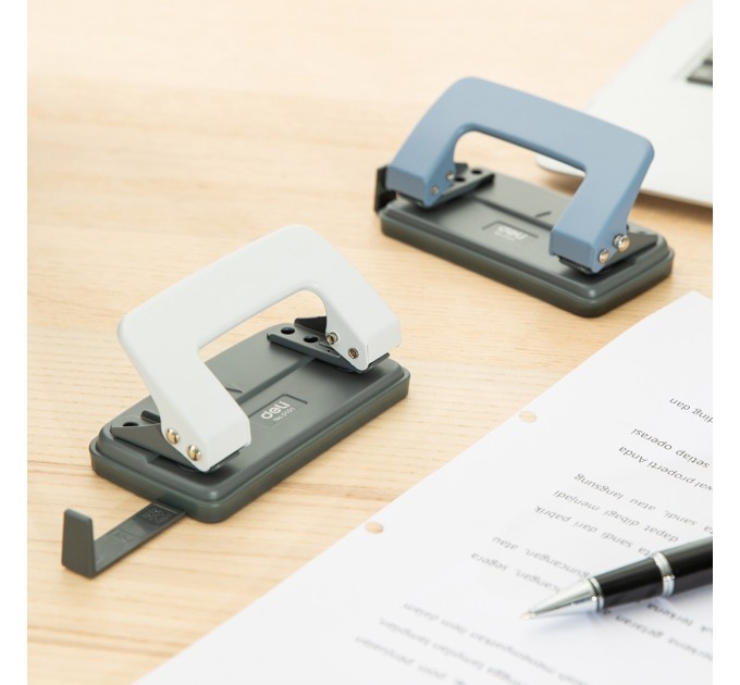 Дырокол до 12 л., с линейкой, Deli 0101