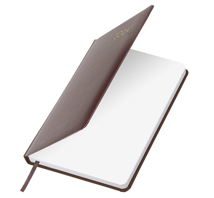 Ежедневник A5, 168 л., датированный, балакрон, коричневый, «Select» 2024 г 114880