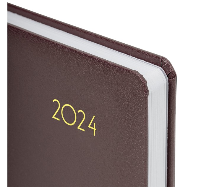 Ежедневник A5, 168 л., датированный, балакрон, коричневый, «Select» 2024 г 114880