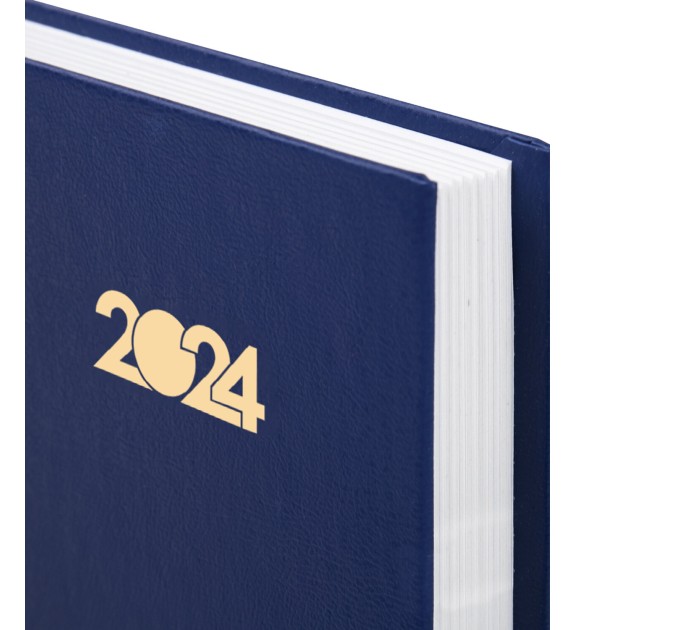 Ежедневник A5, 160 л., датированный, бумвинил, синий, 2024 г 115135