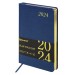 Ежедневник A5, 168 л., датированный, кожзам, золотой срез, синий, «Iguana», 2024 г 114850