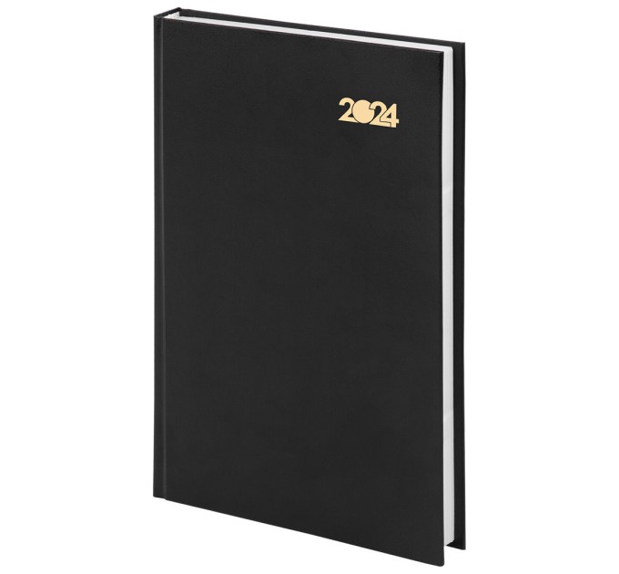 Ежедневник A5, 160 л., датированный, бумвинил, черный, 2024 г 115137