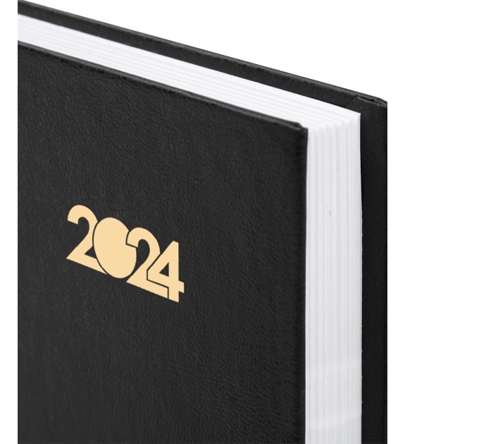 Ежедневник A5, 160 л., датированный, бумвинил, черный, 2024 г 115137