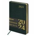Ежедневник A5, 168 л., датированный, кожзам, золотой срез, темно-зеленый, «Iguana», 2024 г 114852