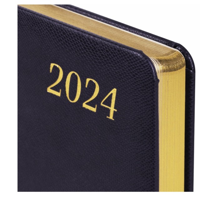 Ежедневник A5, 168 л., датированный, кожзам, золотой срез, темно-фиолетовый, «Iguana», 2024 г 114853