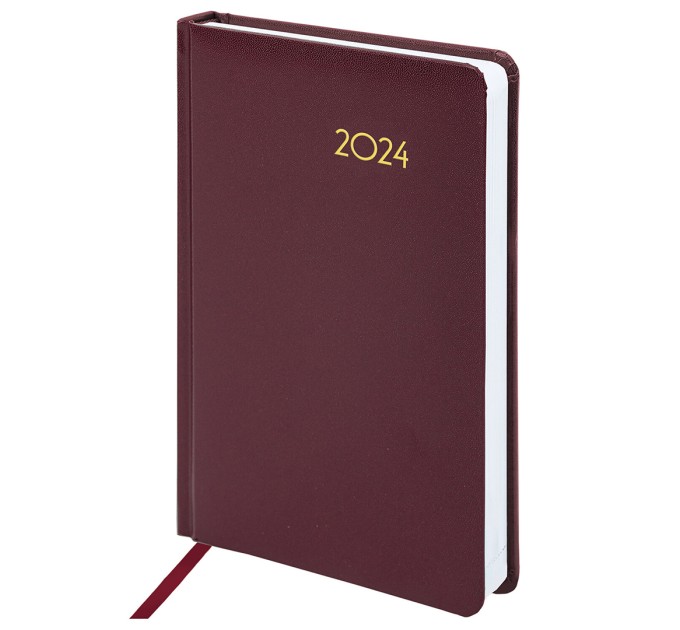 Ежедневник A5, 168 л., датированный, балакрон, бордовый, «Select» 2024 г 114879