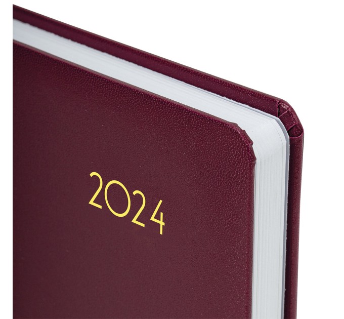 Ежедневник A5, 168 л., датированный, балакрон, бордовый, «Select» 2024 г 114879