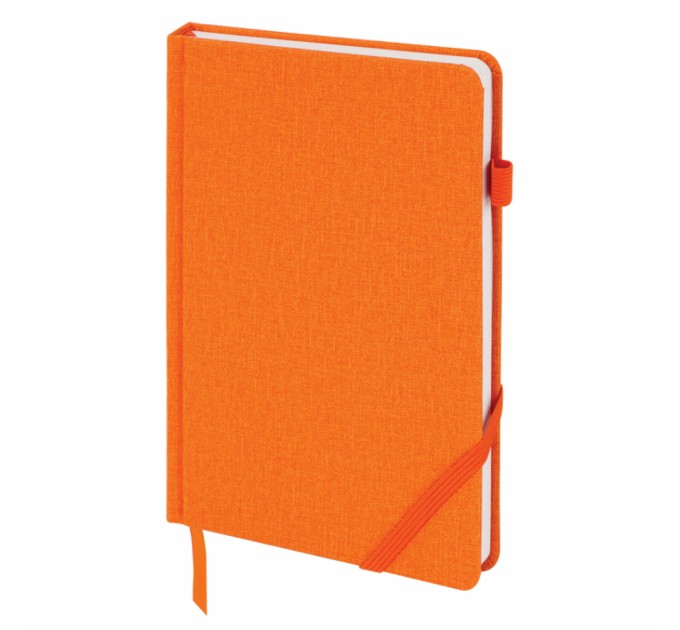 Ежедневник A5, 136 л., недатированный, оранжевый, под кожу, резинка, «Finest» 111873