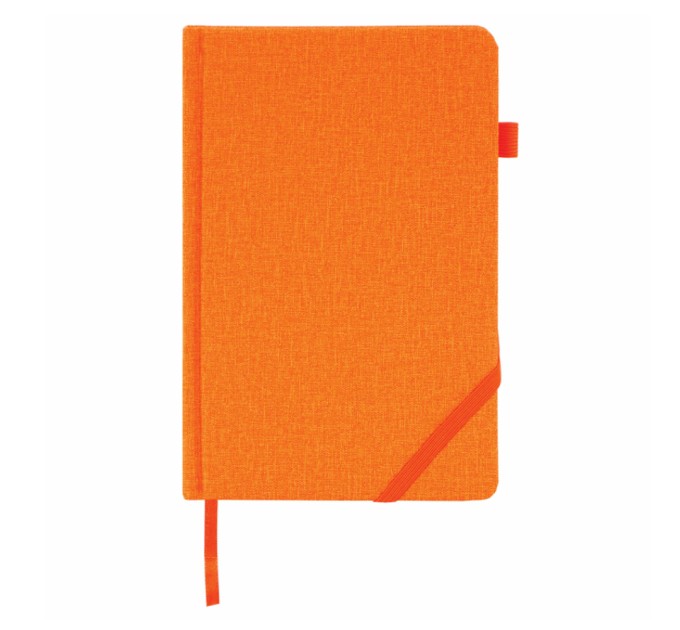 Ежедневник A5, 136 л., недатированный, оранжевый, под кожу, резинка, «Finest» 111873