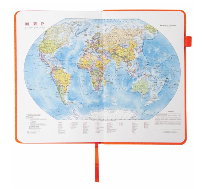 Ежедневник A5, 136 л., недатированный, оранжевый, под кожу, резинка, «Finest» 111873