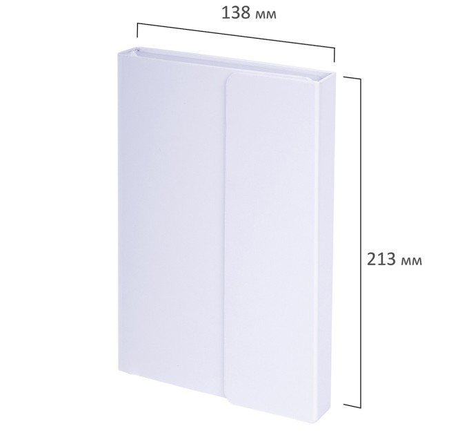 Ежедневник А5, 160 л., недатированный, кожзам, магнитный клапан, белый, «Towny» 114459