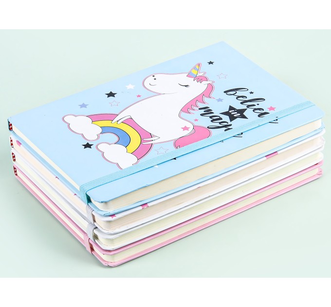 Ежедневник A6, 96 л., на резинке, «Единорог» BG A6-552-1-4