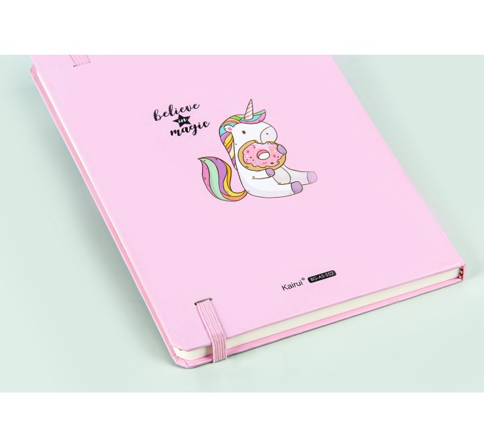 Ежедневник A6, 96 л., на резинке, «Единорог» BG A6-552-1-4